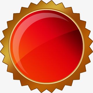 齿轮 形状 圆形 红色 PNG 圆形标签免抠