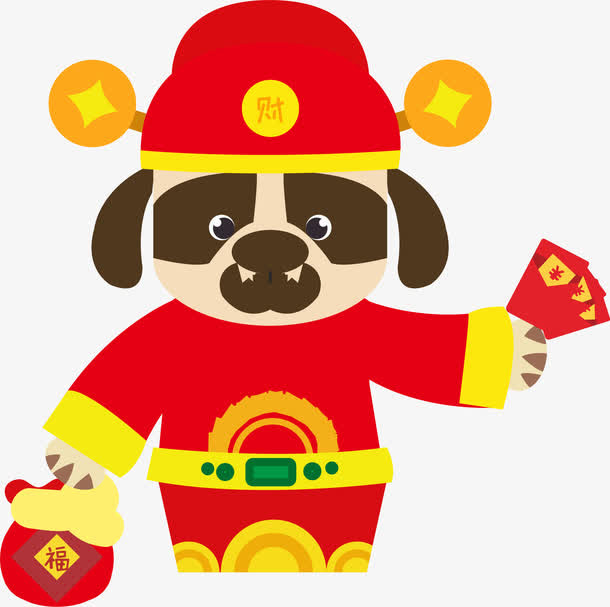 新年狗年节日卡通图案免抠