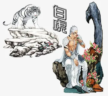 卡通武松打虎免抠