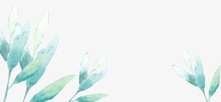 油彩画渐变蓝绿色小草免抠