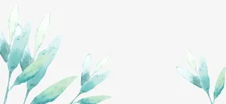 油彩画渐变蓝绿色小草免抠