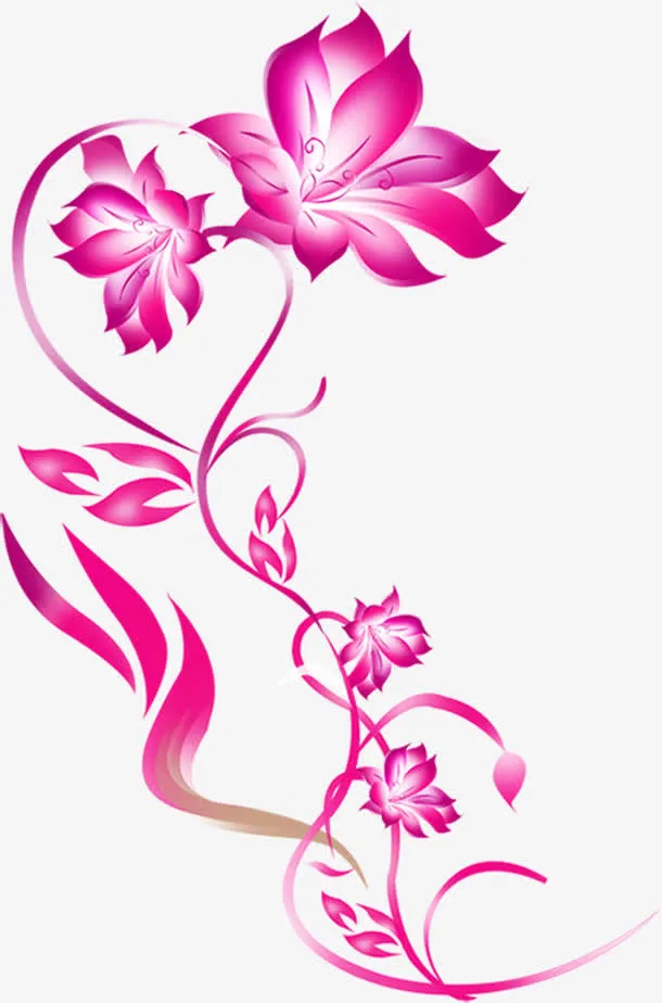 中秋节粉色花朵粉树叶免抠