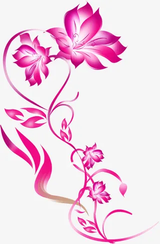 中秋节粉色花朵粉树叶免抠