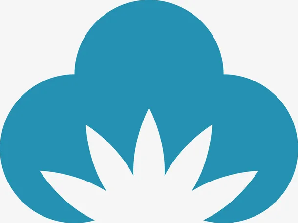 蓝色矢量棉花png图免抠