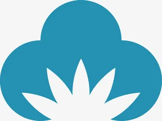 蓝色矢量棉花png图免抠