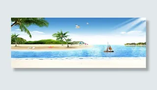 海边沙滩背景免抠