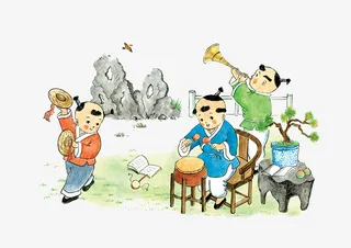 卡通装饰人物介绍海报设计古代小免抠