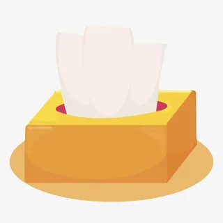 橙色纸盒包装的抽纸巾卡通免抠