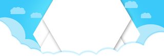 浅蓝色几何云层六边形科技banner高清