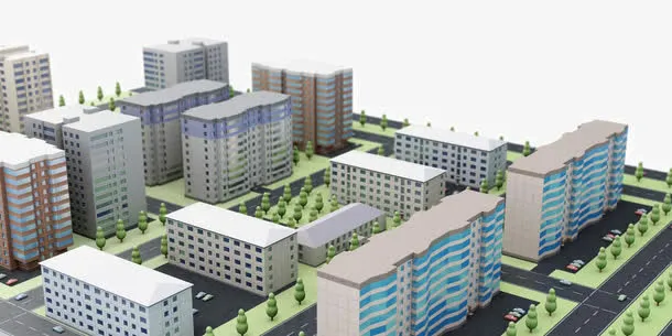 3D立体建筑城市免抠