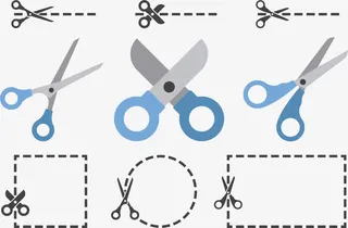 虚线剪裁元素图标免抠