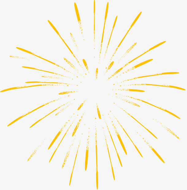 橙色发射卡通风格烟花免抠手绘/卡通卡通元素