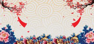 喜庆中国结白色纹理电商海报背景高清