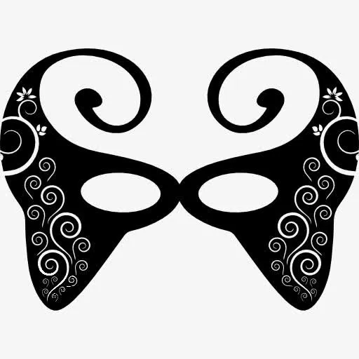 优雅的女性狂欢节面具的眼睛图标免抠