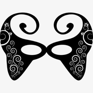 优雅的女性狂欢节面具的眼睛图标免抠