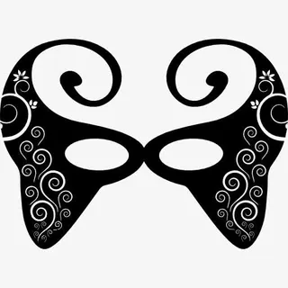 优雅的女性狂欢节面具的眼睛图标免抠