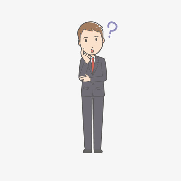 卡通人物男人思考免抠