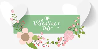 情人节多彩花朵装饰免抠