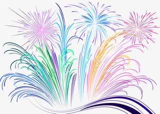 七彩烟花礼花免抠