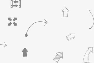 手绘灰色箭头免抠