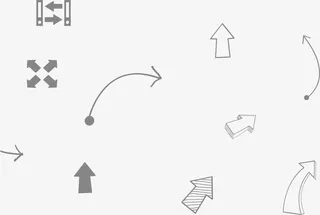 手绘灰色箭头免抠