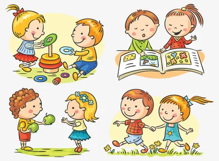 一起玩耍的小朋友免抠