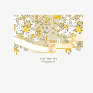 花朵贺卡矢量元素免抠