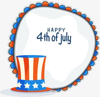 可爱红蓝花边标题框免抠