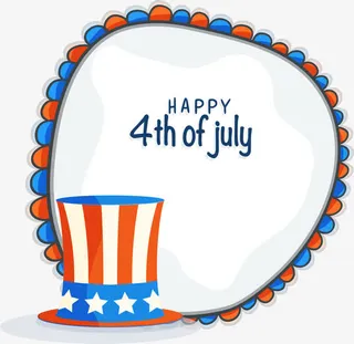 可爱红蓝花边标题框免抠