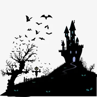 万圣节的恐怖古堡免抠