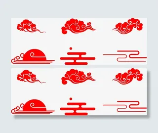 中国风云纹图案3免抠