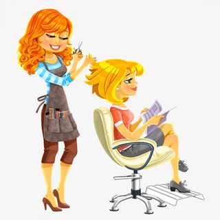 美发卡通人物素材免抠