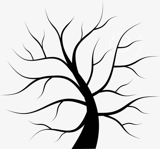 手绘大树免抠