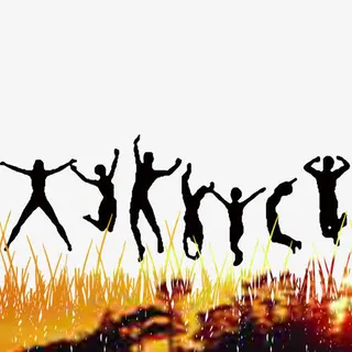 努力拼搏剪影免抠