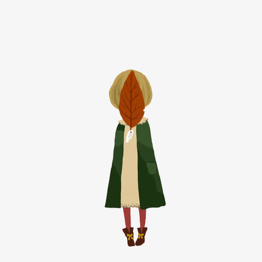 唯美手绘人物插画免抠