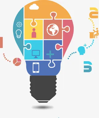 灯泡形状矢量PPT元素-大数据免抠