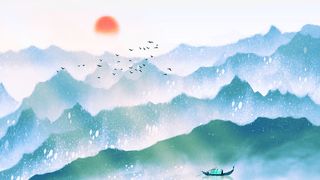 手绘山峦山峰群山 清明节免抠手绘/卡通手绘元素