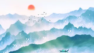 手绘山峦山峰群山 清明节免抠手绘/卡通手绘元素