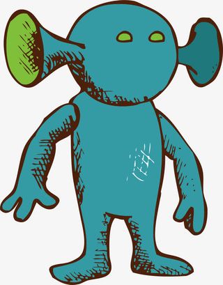 绿色卡通外星人免抠