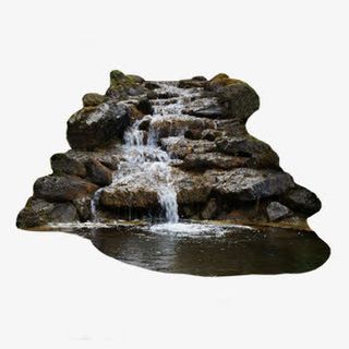 从假山上流下的水免抠