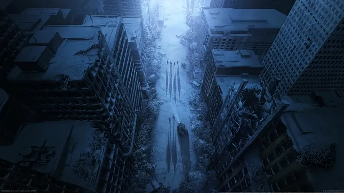 雪原荒废城市高清