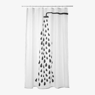 白色浴帘免抠