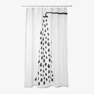 白色浴帘免抠