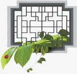 窗外的树枝免抠