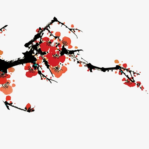 梅花中国风海报装饰免抠