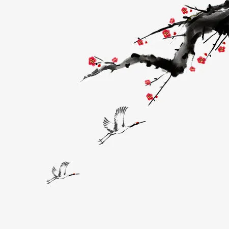 梅花 鹤免抠