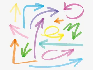 手绘白色箭头免抠