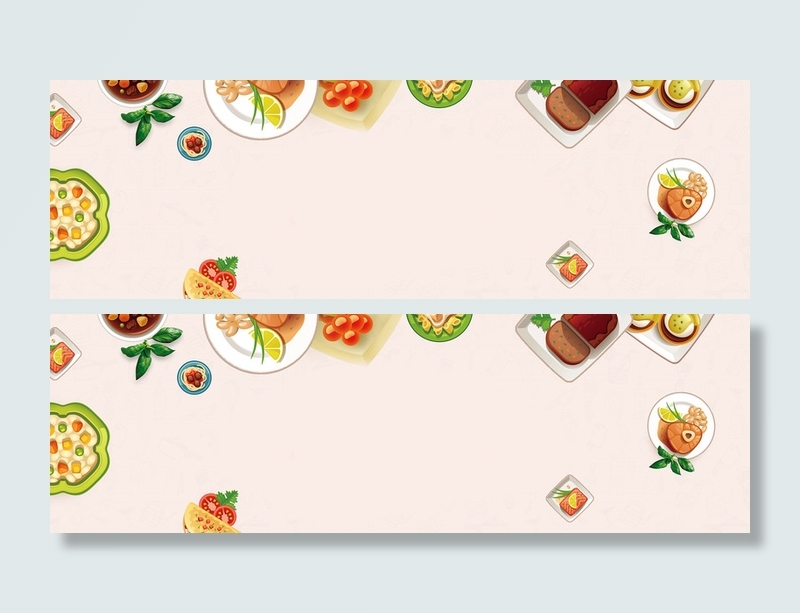 手绘食物背景banner装饰高清