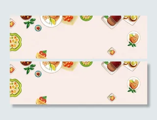 手绘食物背景banner装饰高清