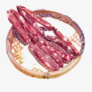 香肠手绘画素材图片免抠